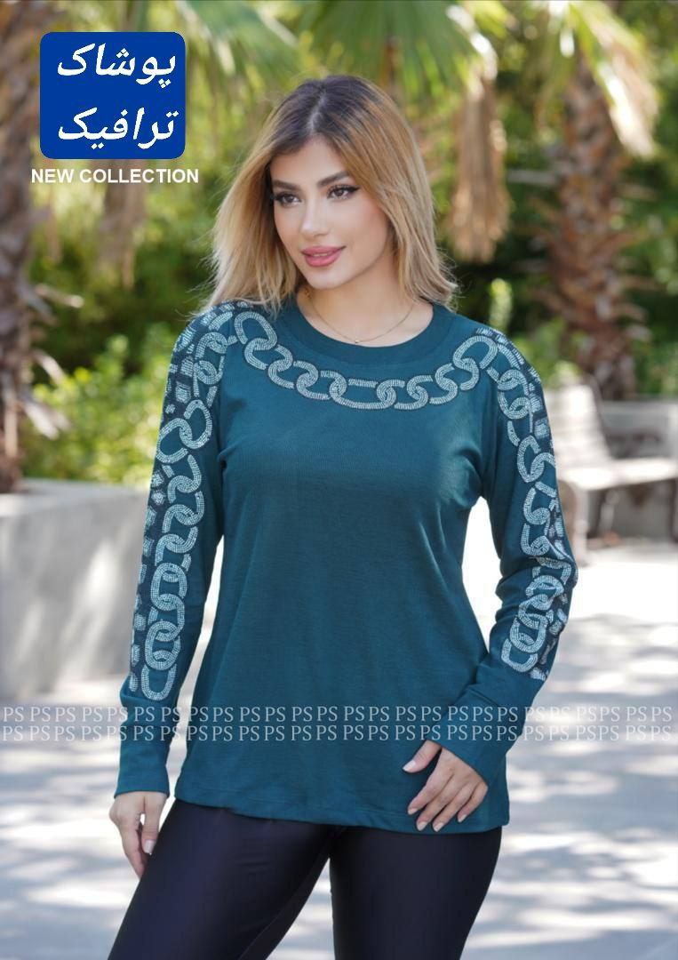 بلوز زنانه مدل پاییزه طرح گردنبند