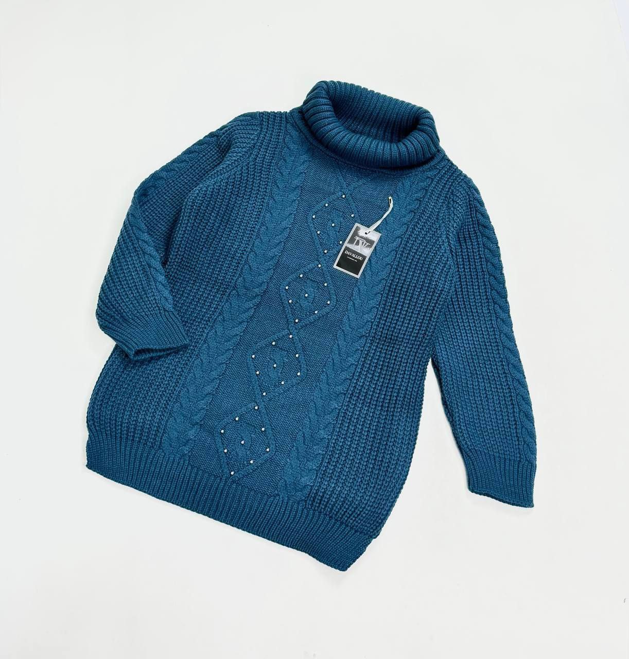 بلوز بافت مدل بلند طرح مروارید